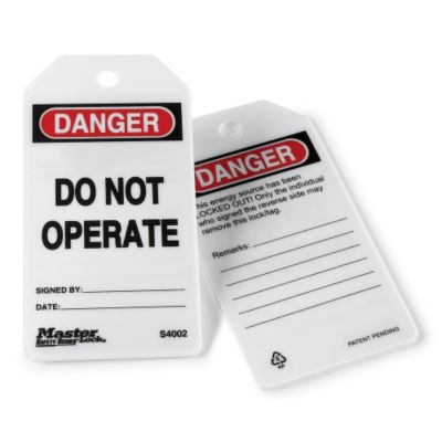 Master Lock All-Weather Lockout Tags - Do Not Operate This Equipment