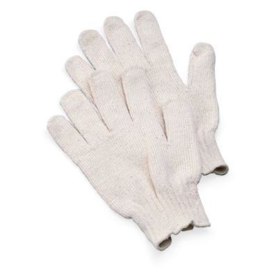 Economical Non-Coated Knit Gloves - White  (9636L)