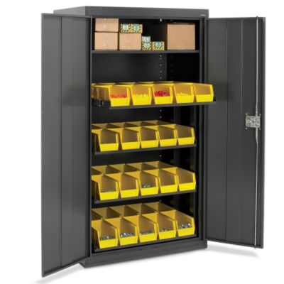 Relius Solutions Bin Cabinet With Pull-Out Tray Shelves - 36X24x66" - Charcoal