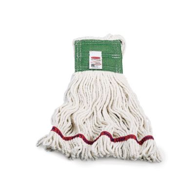 Rubbermaid Swinger Loop Wet Mop Head - 16-Ounce Size/Dry Weight - 1" Headband - White - White