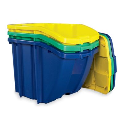 Suncast Recycling Hopper Bins - 18-Gallon Capacity