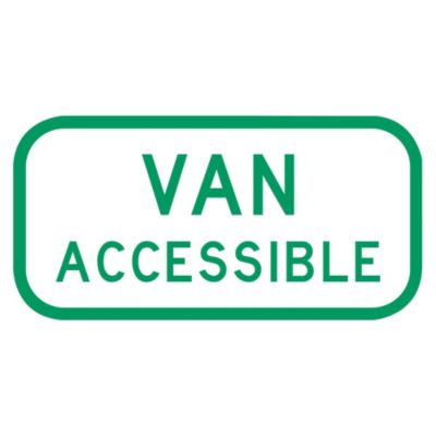 Tapco Traffic Sign - Engineer Grade - Van Accessible - Green/White - 12x6"