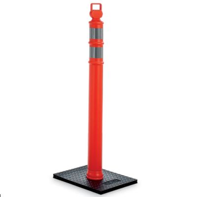 Relius Solutions Delineator Post - 42" - 100% Recycled Rubber10-Lb Base - Orange - Orange  (03-734RBC)