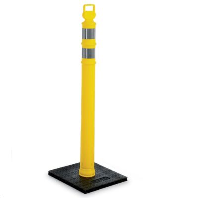 Relius Solutions Delineator Post - 42" - 100% Recycled Rubber10-Lb Base - Yellow - Yellow  (03-747YRBC)