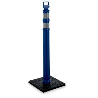 Relius Solutions Delineator Post - 42" - 100% Recycled Rubber10-Lb Base - Blue - Blue  (03-747BRBC)