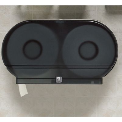 Jumbo Twin-Roll Plastic Toilet Tissue Dispenser - 20-1/4 X5-5/8 X11-3/4" - Smoke  (RD002701)
