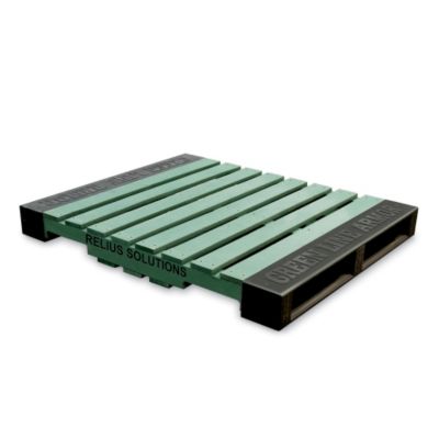 Relius Solutions Green Line Armor Hybrid Pallets - Drop Ship - 100- Piece Minimum Order - Custom Imprints Are Available - 3 Stringers