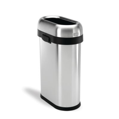 Simplehuman Stainless Steel Slim Waste Container - 13-Gallon Capacity - Stainless Steel