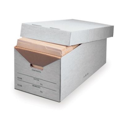 Individual File Boxes For Record Storage - 12-1/4 X24-1/2 X10-1/4"