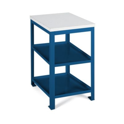 Built-Rite Shop Stand With Two Shelves - 18X24x24" - Shop Mate Top - Blue Frame