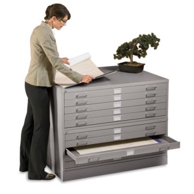 Edsal Fivedrawer Steel Flat File 463/4 X353/8 X153/4″ Light