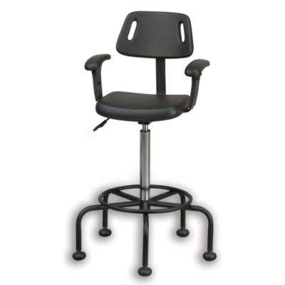 Relius Solutions Five-Leg Black Base Contemporary Polyurethane Seating - Chair - 21-26" Seat Height - Floor Pods - Black