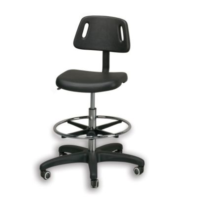 Relius Solutions Five-Star Black Base Contemporary Polyruethane Seating - Chair - 16-21" Seat Height - Floor Pods - Black