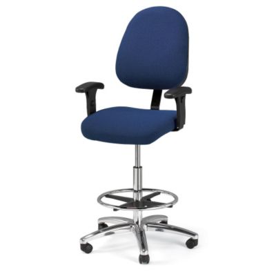 Bevco Upholstered Extra Comfort Stool - 23-33" Seat Height - With Floor Glides - Standard Style - Navy Blue