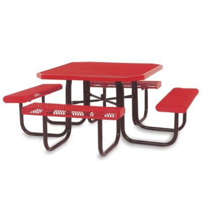 Thermoplastic Coated Steel Picnic Table 46″l Square Rolled Edge