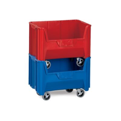 Quantum Giant Stacking Bins - 16-1/2 X17-1/2 X15-3/4" - Red - Lot of 2