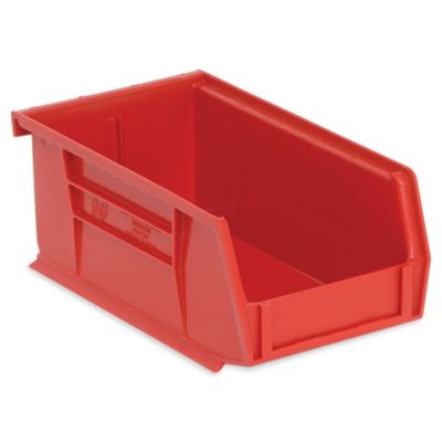 Quantum Ultra Poly Bins - 4-1/8 X7-3/8 X3" - Red - Lot of 24