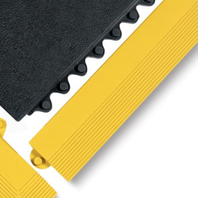 Wearwell 3X39" Edging For 24/Seven Mats - All-Purpose Grease Resistant Rubber - Female Edge - Black - Black