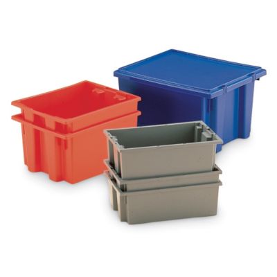 Akro-Mils Stack And Nest Tote Box - 18X11x6" - Red - Lot of 6