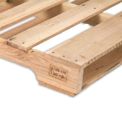 Relius Solutions Hardwood Pallets - Heat Treated And Stamped Pallet - 64"Wx48"Lx4-7/8"H - Natural - Lot of 10