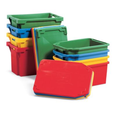 Schaefer Lid For Stack/Nest Tote - Fits Container 44557 - Red