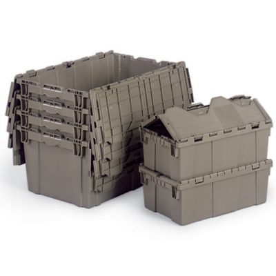 Quantum Attached Lid Tote - 20X11-1/2 X7-1/2" - Gray