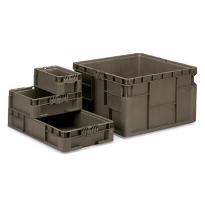 Quantum Straight-Wall Stacking Container - 12X15x5" - Gray