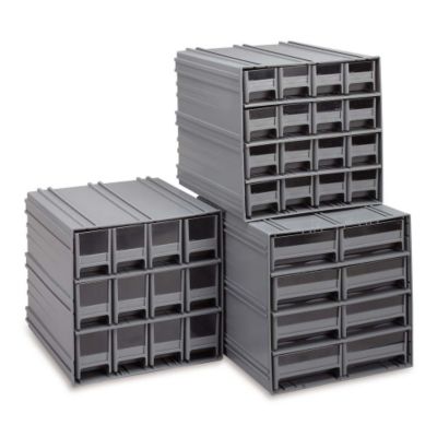 Quantum Interlocking Parts Storage Cabinet - 11-3/4 X11-3/8 X11" - (6) 5-5/8 X11x3-5/16" Drawers