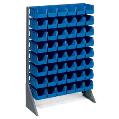 Akro-Mils Rail System Bin Rack - 35X14-1/8 X53" - (24) 8-1/4 X14-3/4 X7" Bins - Red - Gray