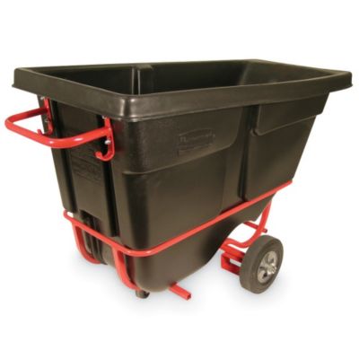 Rubbermaid Tilt Trucks With Fork Pockets - 28"Wx60-1/2"Dx38-5/8"H - Black