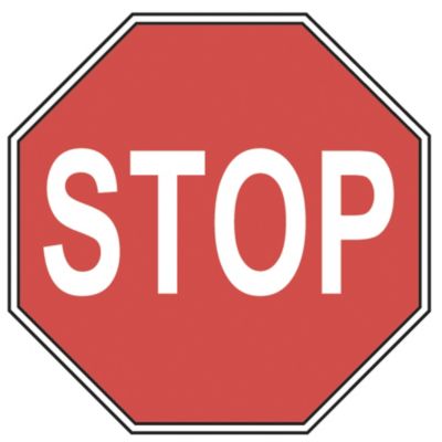 Tapco Traffic Sign - Hip Grade - Stop - White/Red - 24x24"