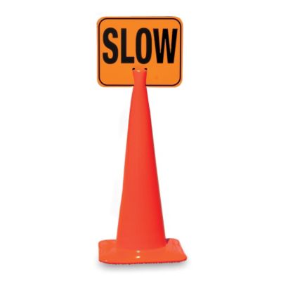 Snap-On Signs For Traffic Cones - 14"Wx10"H - Slow  (03-550-S)