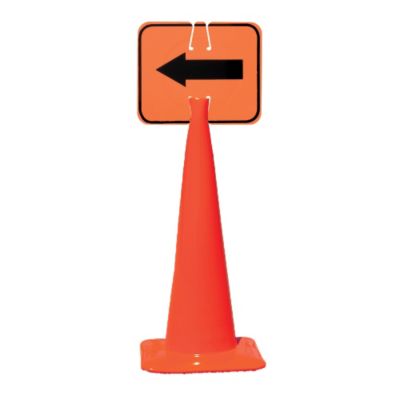 Snap-On Signs For Traffic Cones - 14"Wx10"H - Reversible Arrow  (03-550-2WA)