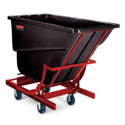 Rubbermaid Self-Dumping Polyethylene Hoppers - 83-1/2"Lx55"Wx49-1/2"H - Without Casters - Black