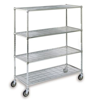 Relius Solutions Square-Post Wire Shelf Trucks With Polyurethane Casters - 48"Wx24"D Shelf - 60"H