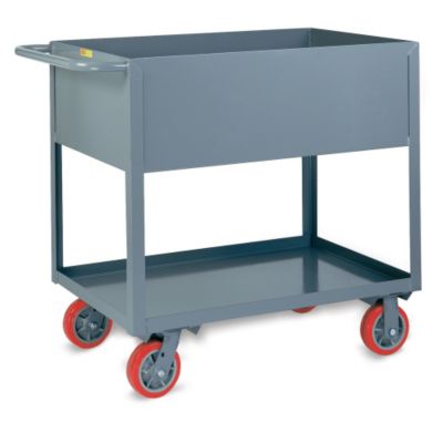 Little Giant Deep-Shelf Stock Trucks - 30"Wx18"D Shelf - 12"D Top Shelf, 1-1/2"D Bottom Shelf - 5" Casters