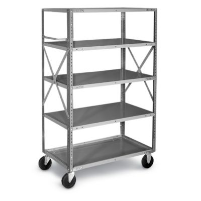 Parent Metal Volume Transport 5-Shelf Stock Trucks - 36"Wx18"D Shelf - Shelf Trucks: Open