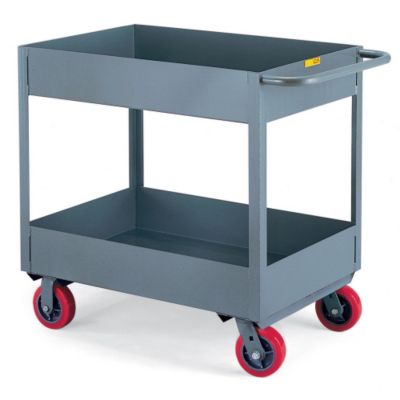 Little Giant Deep-Shelf Stock Trucks - 30"Wx18"D Shelf - 6"D Top Shelf, 6"D Bottom Shelf - 5" Casters