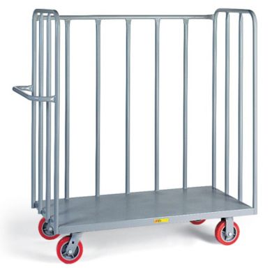 Little Giant Heavy-Duty Open Cage Trucks - Mold-On Rubber Casters - 48"Wx24"Dx57"H - Mold-On Rubber