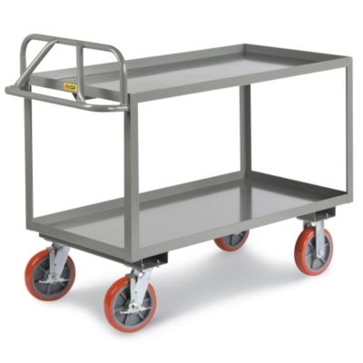 Little Giant Ergonomic Shelf Trucks - 48"Wx24"D Shelf - 8" Casters - 1-1/2" Lip Shelves