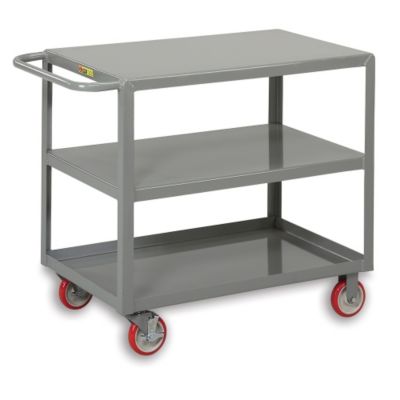 Little Giant Welded Service Trucks - 36"Wx24"D Shelf - 3 Shelves - 1-1/2" Lip On Top And Middle Shelves