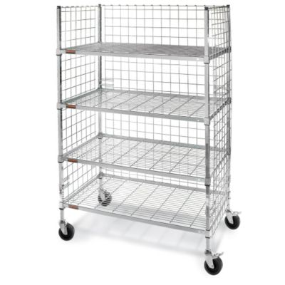 Relius Solutions Square-Post Wire Stock Trucks With Smart Casters - 48"Wx24"D Shelf