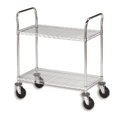 Olympic Chrome Wire Utility Carts - 48"Wx18"D Shelf - 2 Shelves
