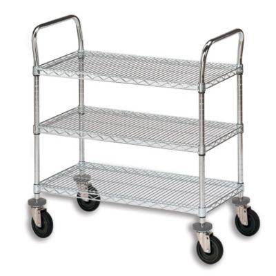 Olympic Chrome Wire Utility Carts - 48"Wx18"D Shelf - 3 Shelves  (F144800)