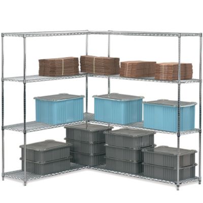 Chrome Open Wire Shelving - 72X24x74" - Starter Unit - Chrome