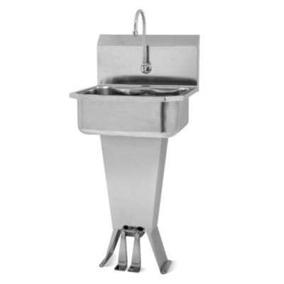 Columbia Products Stainless Steel Sinks - 19X18x41-1/2" - Floor Pedestal Mount - Pedal