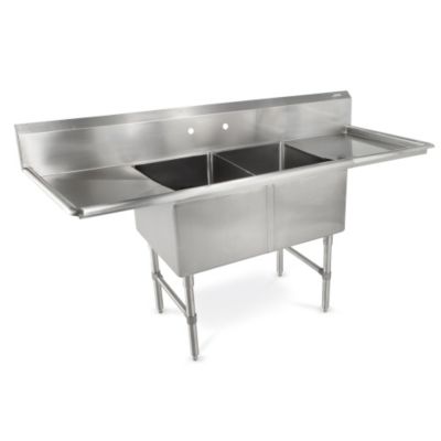 John Boos Stainless Steel Sinks With Drain Boards - 18"Lx18"W Bowl - 2 Sinks