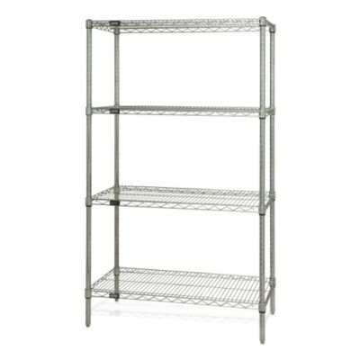 Relius Solutions Complete Stainless Steel Shelving Systems - 48X24x63" - Starter Unit - Wire  (WR63-2448S)