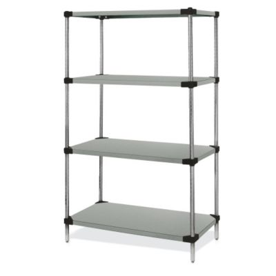 Relius Solutions Complete Stainless Steel Shelving Systems - 60X18x63" - Starter Unit - Solid  (WRS4-63-1860SS)