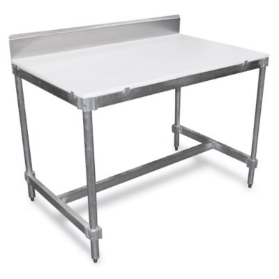 Prairie View Poly Vinyl Top Aluminum Workbenches - 96X30" Top - With 6"H Stainless Steel Backsplash